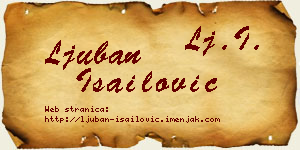 Ljuban Isailović vizit kartica